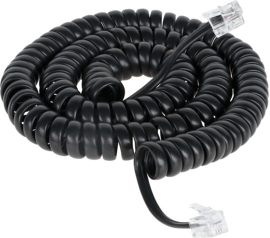 Spirală Cablu Telefon RJ10 4P4C 2.1m Negru (DM-0032A-2.1)