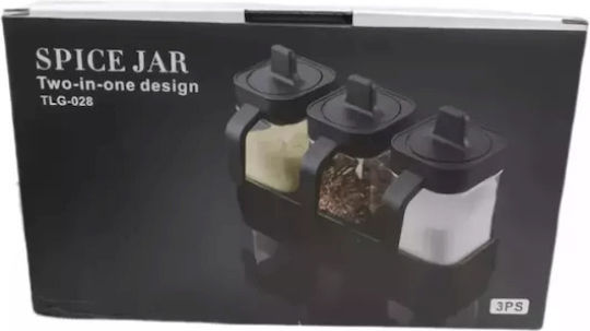 Glass Coffee and Sugar Jar with Lid and Stand Brown