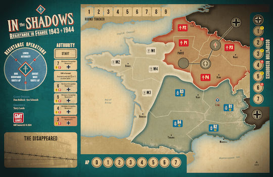 Board Game In The Shadows Resistance In France 1943-1944 for 1-2 Players 10+ Years Old GMT2421 (EN) GMT Games