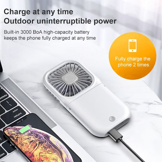 Φορητός Επιτραπέζιος Ανεμιστηράκι Χειρός USB Λευκό