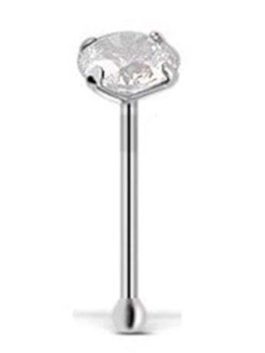 Asimi Body Piercing Σκουλαρίκι Μύτης από Ασήμι Λευκό