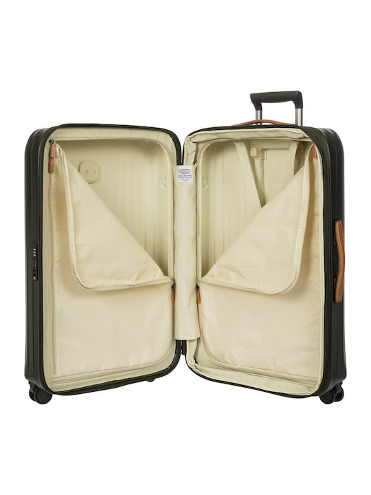 Bric's Milano Large Olive Travel Suitcase with 4 Wheels Height 75cm