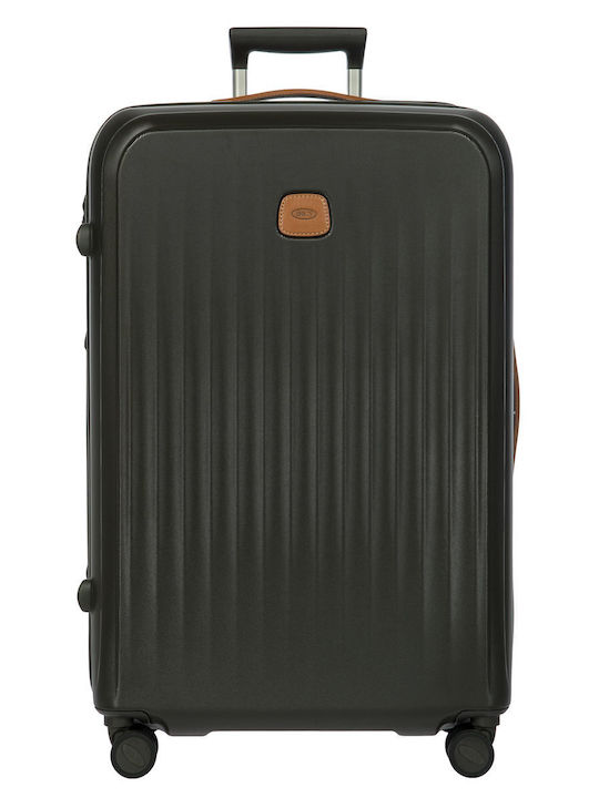 Bric's Milano Large Olive Travel Suitcase with 4 Wheels Height 75cm