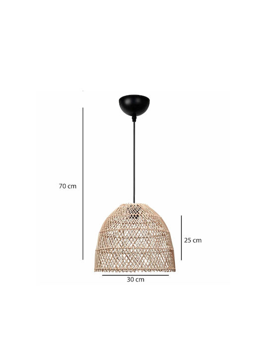 GloboStar Cestino Pendant Light Beige Boho with Socket E27 30x30x25cm