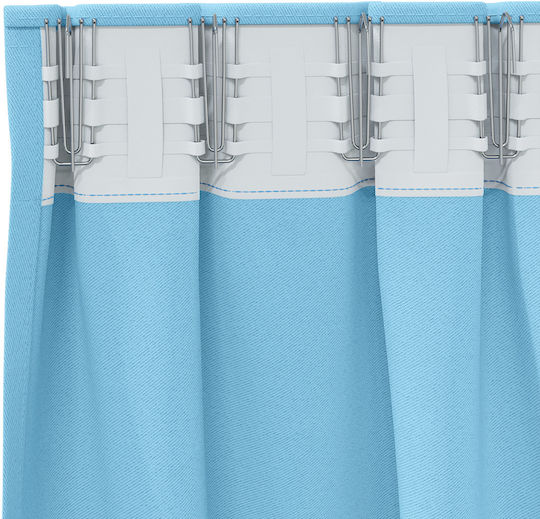 vidaXL Curtains With Pencil Pleat Light Blue 140x245cm