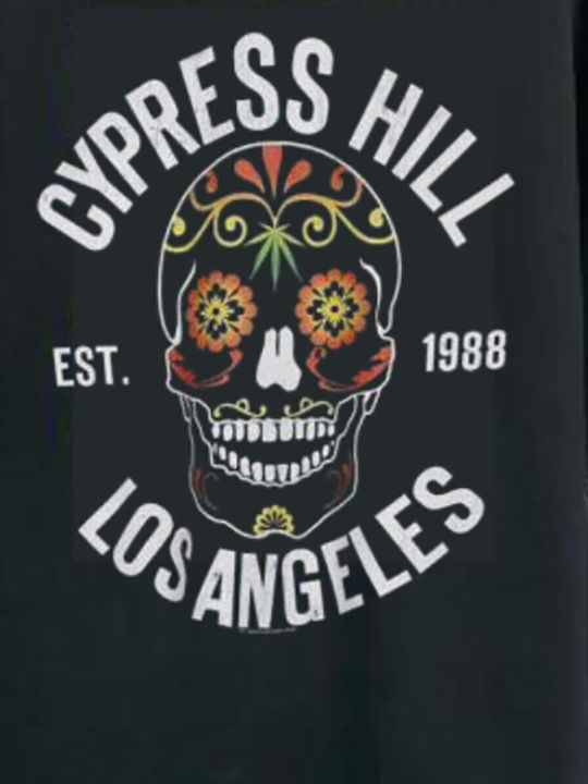 Amplified Oversized T-shirt Cypress Hill Floral Skull Black Unisex Zav862a96