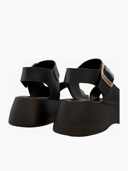Women's Flat Sandals in Black Color