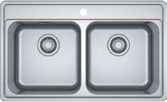 Franke Bell Bcx 620-35-35 Ένθετος Νεροχύτης Inox Σατινέ Μ79xΠ48cm Ασημί