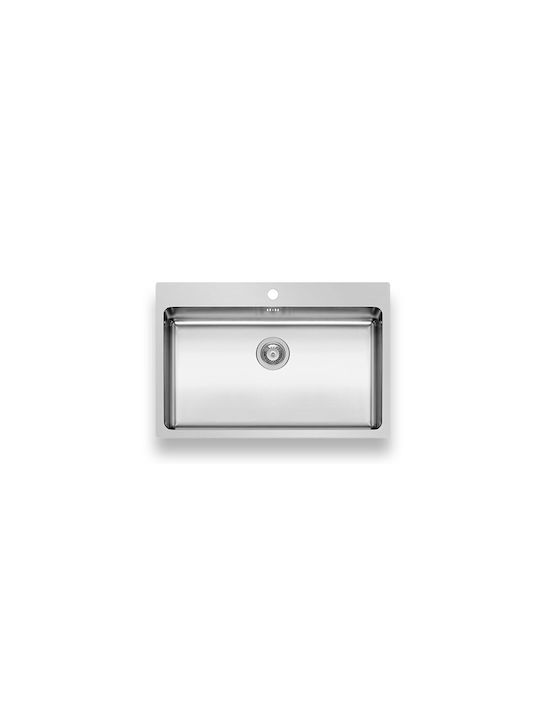 Maidtec Ledge Ένθετος Νεροχύτης Inox Brushed Μ76xΠ50.5cm Ασημί