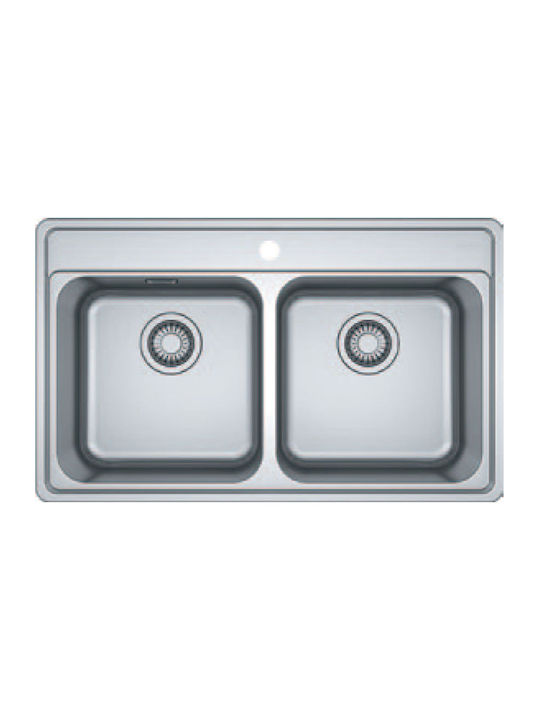 Franke Bell Bcx 620-35-35 Ένθετος Νεροχύτης Inox Μ79xΠ48cm Ασημί
