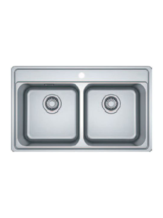 Franke Bell Bcx 620-35-35 Ένθετος Νεροχύτης Inox Μ79xΠ48cm Ασημί