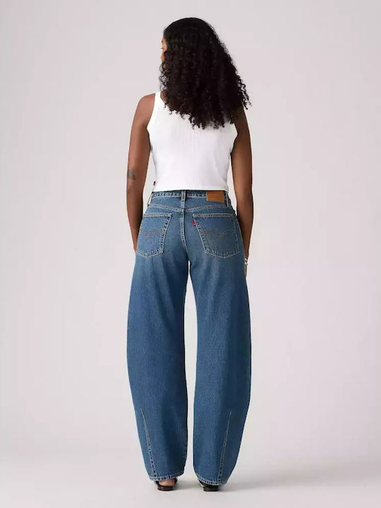 Barrel Women's Jean Trousers Mid Rise in Dad Fit