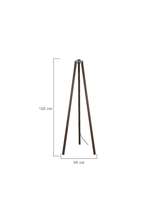 GloboStar Tripod Stehleuchte H120xB38cm. mit Fassung für Lampe E27 Braun