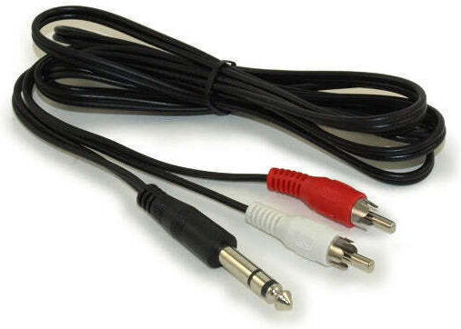 Кабел 6,3 мм мъжки - RCA мъжки 1.5м Прозрачен