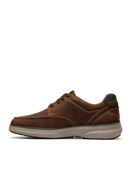 Clarks Mullan Moc Beeswax Δερμάτινα Ανδρικά Casual Παπούτσια Ανατομικά Καφέ