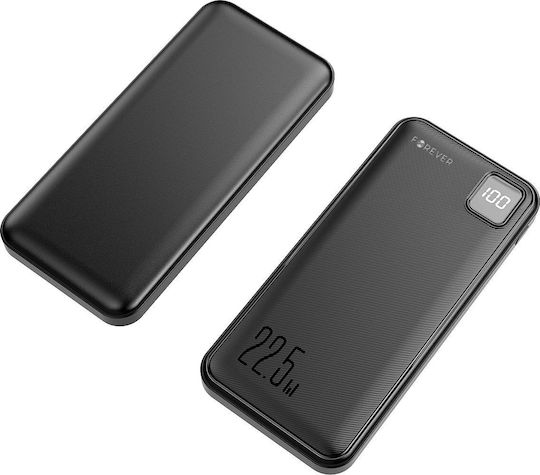 Forever TB-300M Power Bank 10000mAh 22.5W με 2 Θύρες USB-A και Θύρα USB-C Power Delivery Μαύρο
