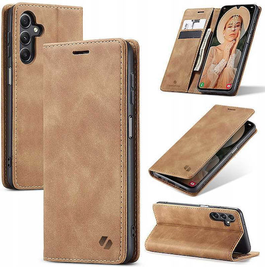 Spacecase Wallet Leder / Silikon Braun (Galaxy A55)