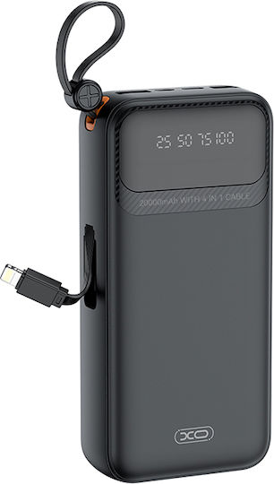 XO PR279 Power Bank 20000mAh 10W with 2 USB-A Ports and USB-C Port Black