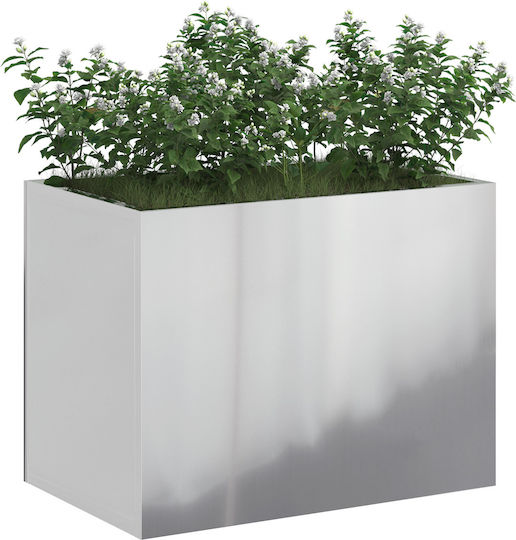 vidaXL Garden Pot Metallic Silver 50x32x40cm.