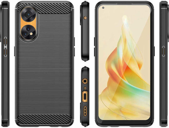 Spacecase Carbon Back Cover Σιλικόνης Μαύρο (Oppo Reno8 T)