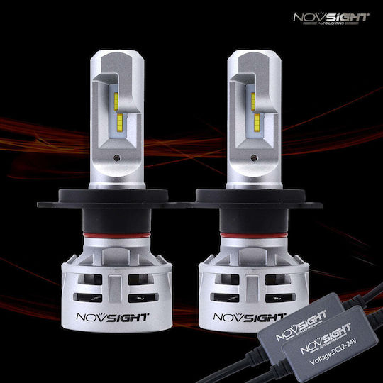 NovSight Lamps Car H4 Canbus LED 6500K Cold White 12-24V 60W 2pcs