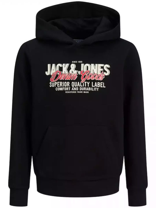 Jack & Jones Set Kinder-Sweatshirts mit Kapuze und Taschen Black