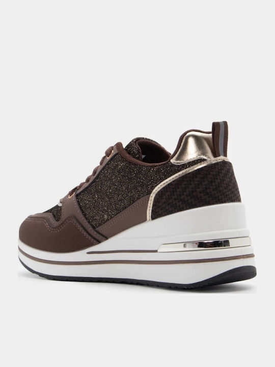 Damen Flatforms Sneakers Dark Brown