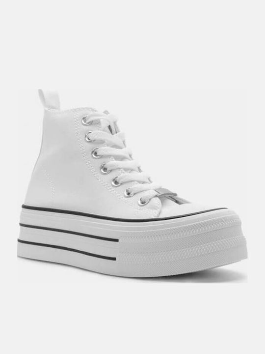 Γυναικεία Flatforms Μποτάκια Λευκό
