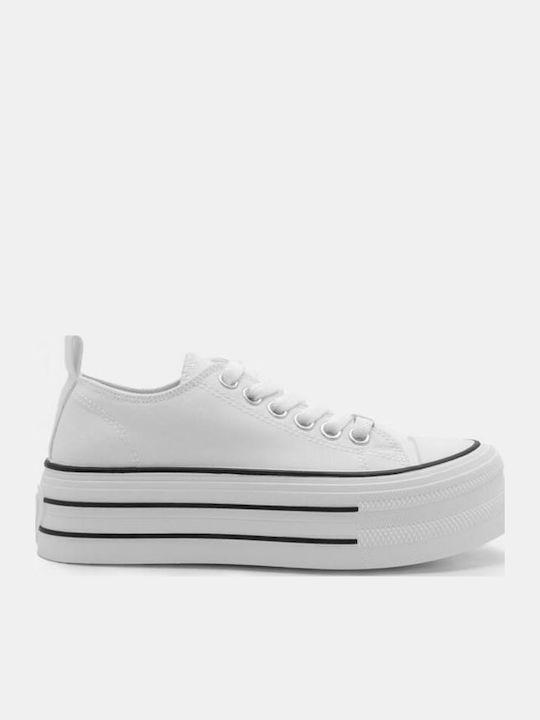 Damen Flatforms Sneakers Weiß