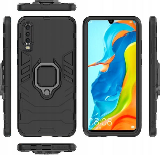 Spacecase Umschlag Rückseite Kunststoff / Silikon Schwarz (Huawei P30)