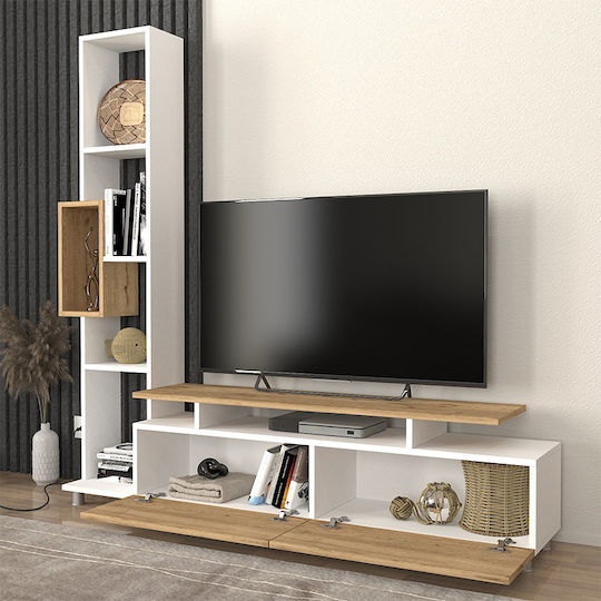 Σύνθετο Σαλονιού Tulip Λευκό - Sepet Oak Μ160xΒ29.5xΥ160εκ.