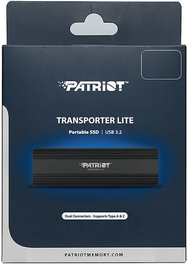 Patriot Transporter Lite USB-C External 2.5" SSD 1TB Black