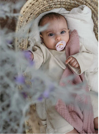 Bibs Pacifiers Rubber Blossom / Dusty Lilac for 0-6 months 2pcs