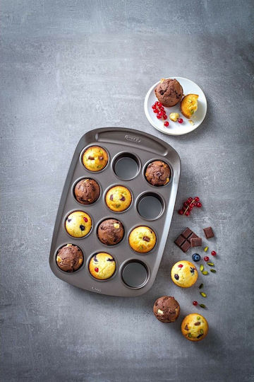 Pyrex Cupcakes/Muffins Baking Pan from Stainless Steel 12 Slots 38x25.5x3.5cm
