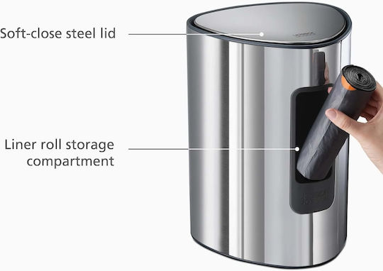 Joseph Joseph Waste Bin Made of Stainless Steel with Pedal Silver 5lt