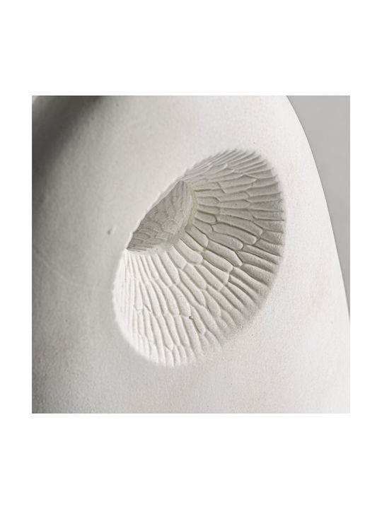 Decorative Ceramic White Vase Vical Leghe Width 23cm Depth 8cm Height 38cm