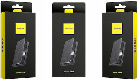Spacecase Wallet Piele / Silicon Negru Galaxy S10+