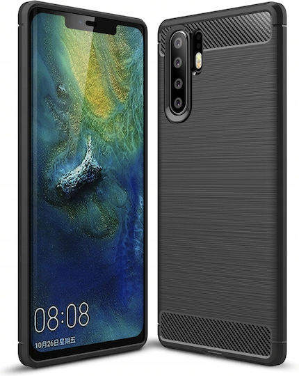 Spacecase Carbon Back Cover Σιλικόνης Μαύρο (Huawei P30)