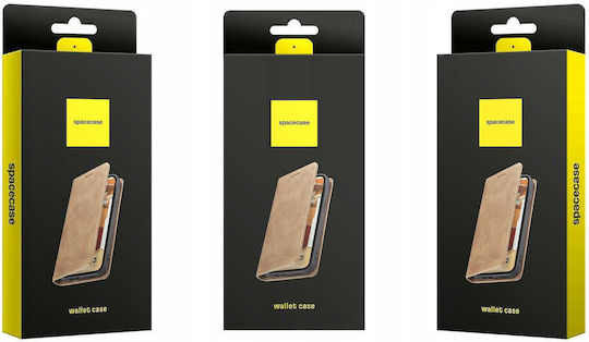 Spacecase Wallet Δερμάτινο / Σιλικόνης Καφέ (iPhone 15)