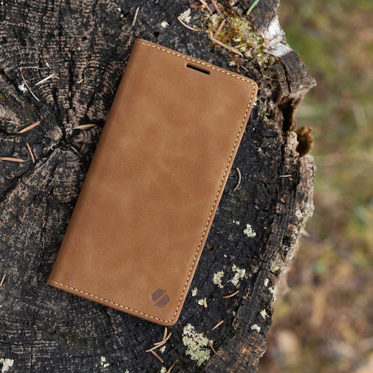 Spacecase Wallet Δερμάτινο / Σιλικόνης Καφέ (iPhone 15)