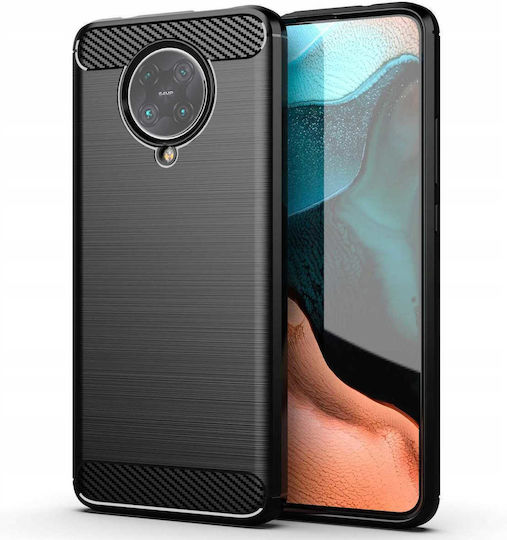 Spacecase Carbon Back Cover Σιλικόνης Μαύρο (Poco F2 Pro)