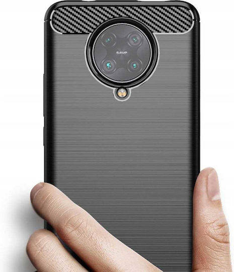 Spacecase Carbon Back Cover Σιλικόνης Μαύρο (Poco F2 Pro)