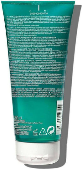 La Roche Posay Effaclar Micro-Peeling Gel Καθαρισμού Προσώπου για Ακνεϊκές Επιδερμίδες 200ml