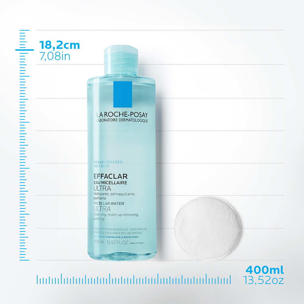 La Roche Posay Effaclar Ultra Micellar Water Αφαίρεσης Μακιγιάζ Προσώπου για Ακνεϊκές Επιδερμίδες 400ml