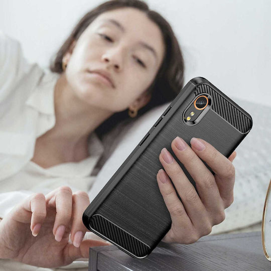Spacecase Carbon Back Cover Σιλικόνης Μαύρο (Galaxy XCover7)