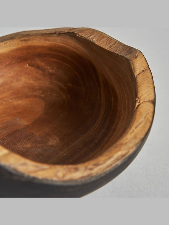 Διακοσμητικός Δίσκος Ξύλο Teak Φυσικό-μαύρο Vical Bless Bowl Width 15cm Depth 15cm Height 9cm