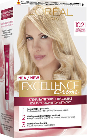 L'Oréal Professionnel Excellence Creme Βαφή Μαλλιών 10.21 Κατάξανθο Περλέ Σαντρέ 48ml
