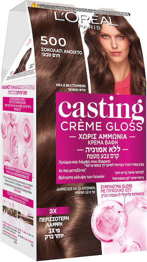 L'Oreal Paris Casting Creme Gloss Vopsea Temporară de Păr Fără Amoniac 500 Șaten Mediu 48ml