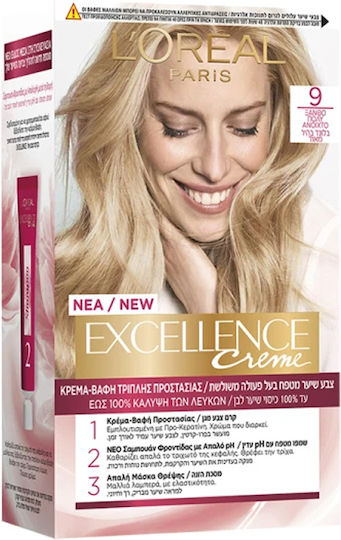 L'Oreal Paris Excellence Creme Vopsea De Păr 9 Blond Foarte Deschis 48ml