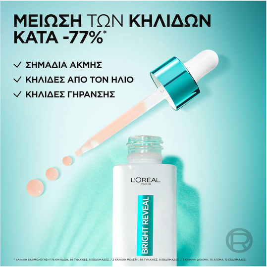 L'Oreal Paris Bright Reveal Αντιγηραντικό Serum Προσώπου με Νιασιναμίδη για Πανάδες & Ατέλειες 30ml